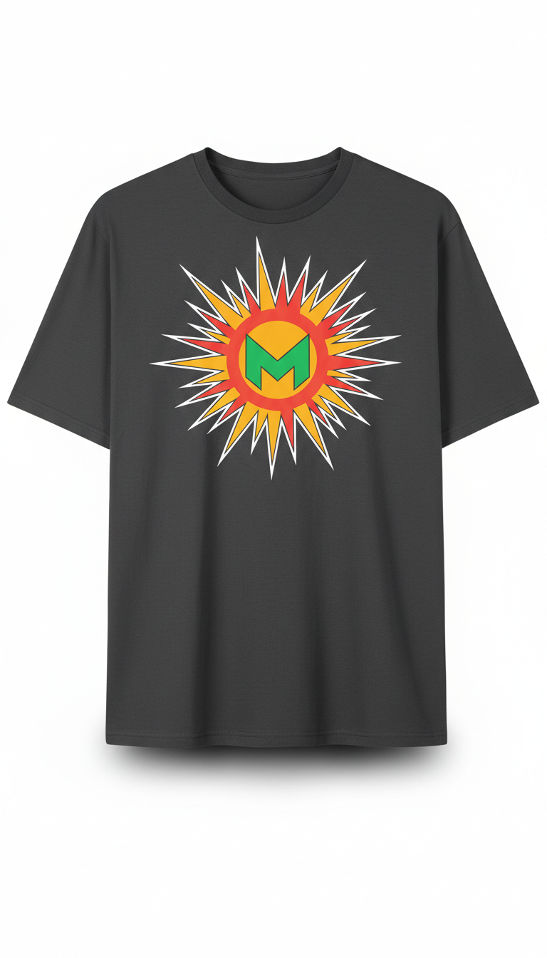 Boxy Tee With Neon Graffiti
